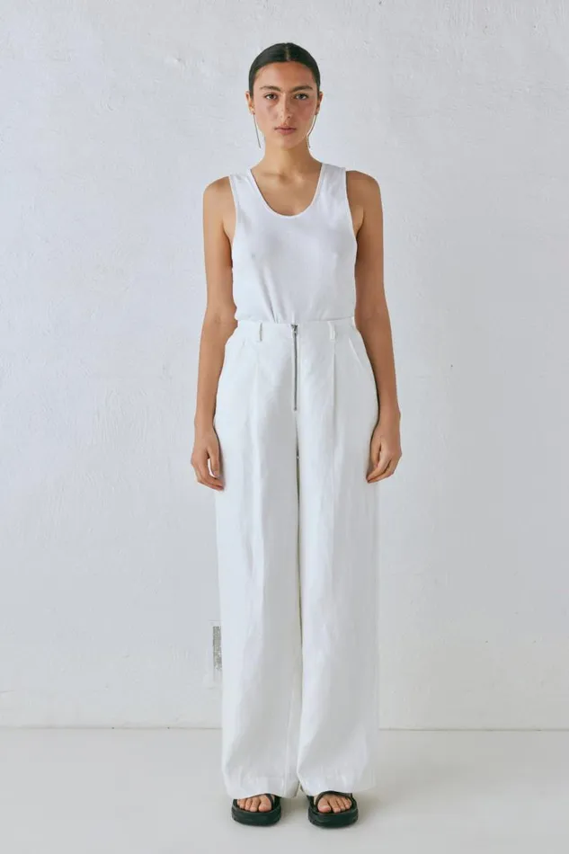 VRG GRL Nahna Linen Pants White Women Pants