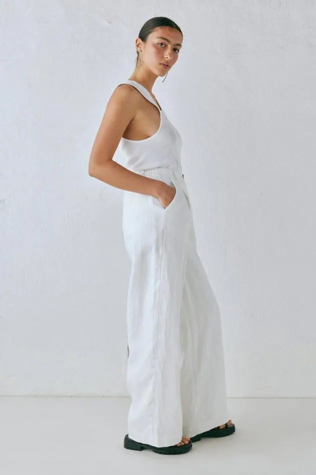 VRG GRL Nahna Linen Pants White Women Pants