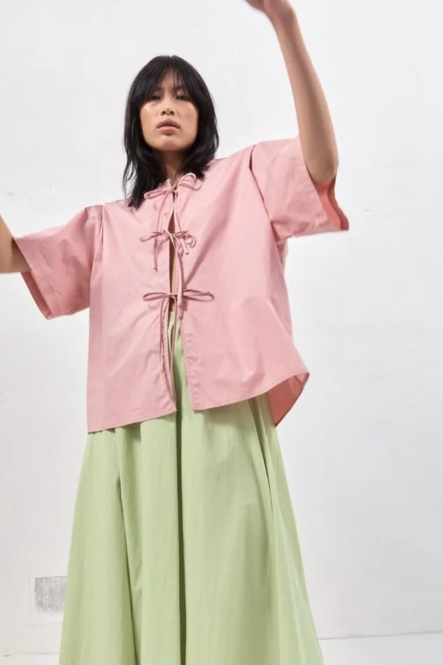 VRG GRL Naomi Smock Top Rose Women Shirts