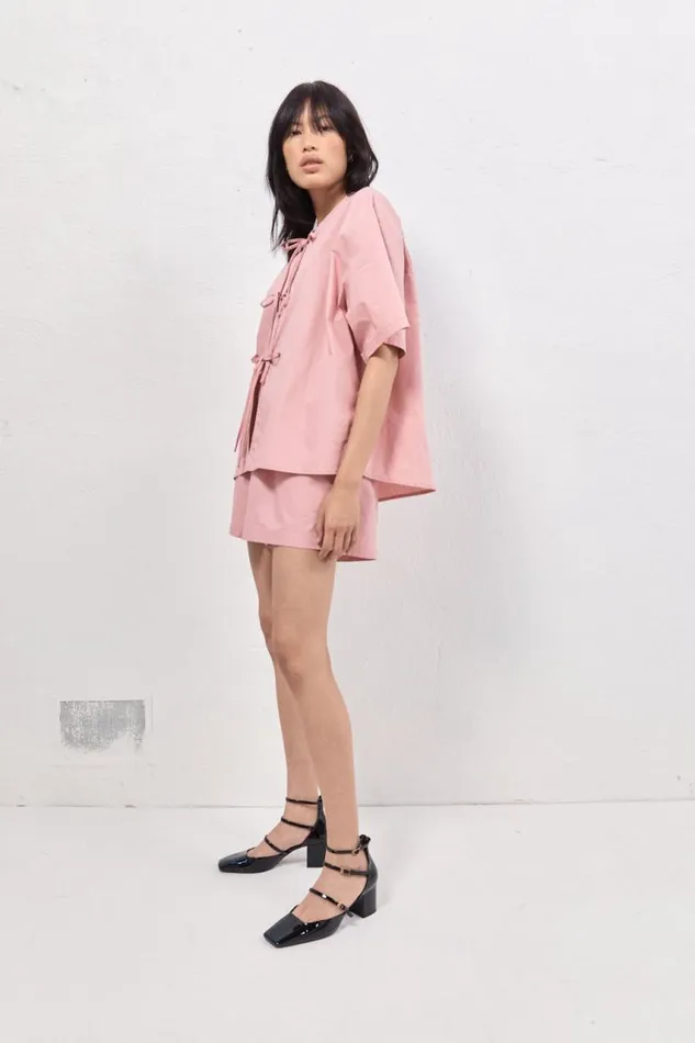 VRG GRL Naomi Smock Top Rose Women Shirts