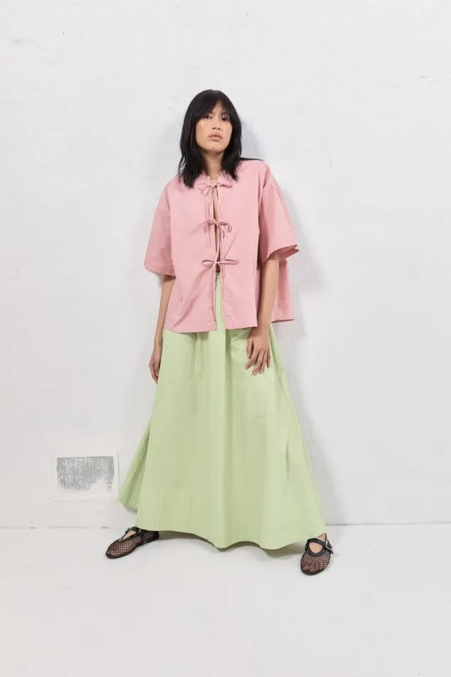 VRG GRL Naomi Smock Top Rose Women Shirts