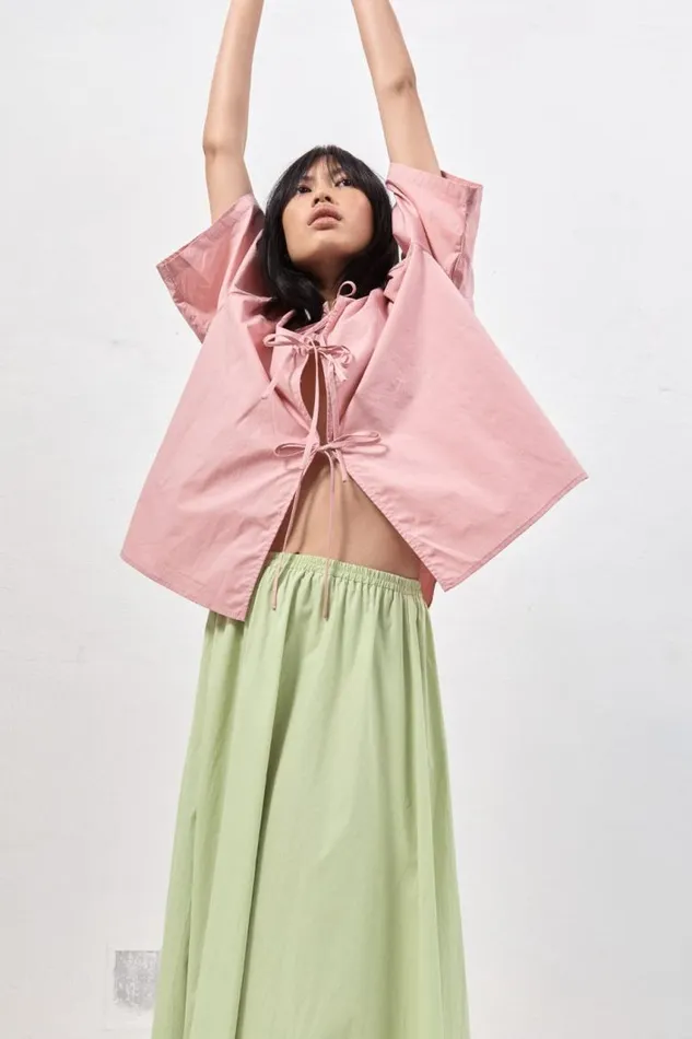 VRG GRL Naomi Smock Top Rose Women Shirts
