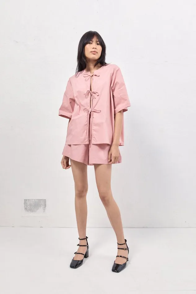 VRG GRL Naomi Smock Top Rose Women Shirts