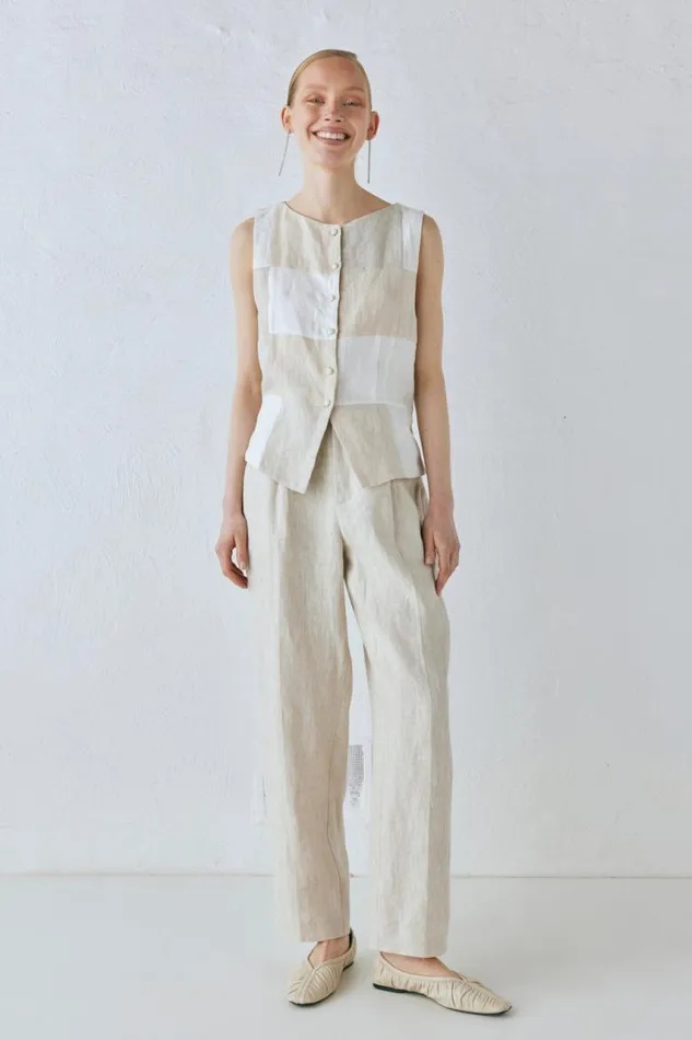 VRG GRL Rare Linen Vest Natural Women Vests