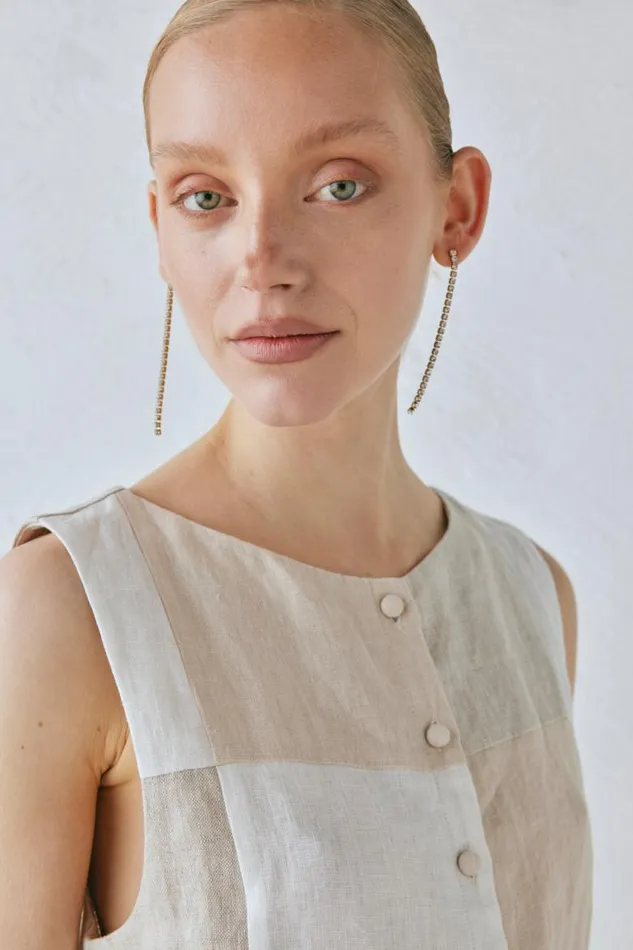 VRG GRL Rare Linen Vest Natural Women Vests