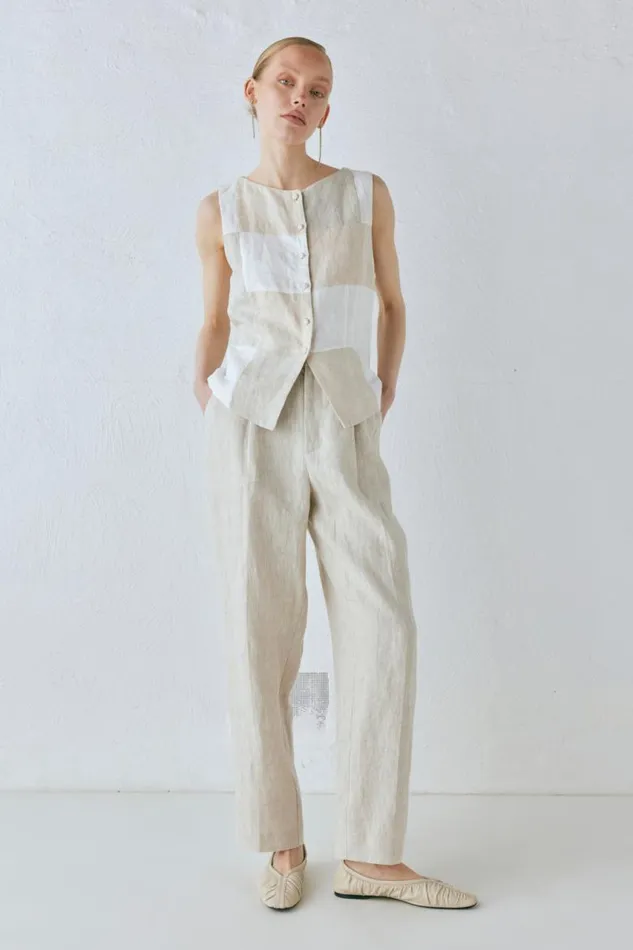 VRG GRL Rare Linen Vest Natural Women Vests
