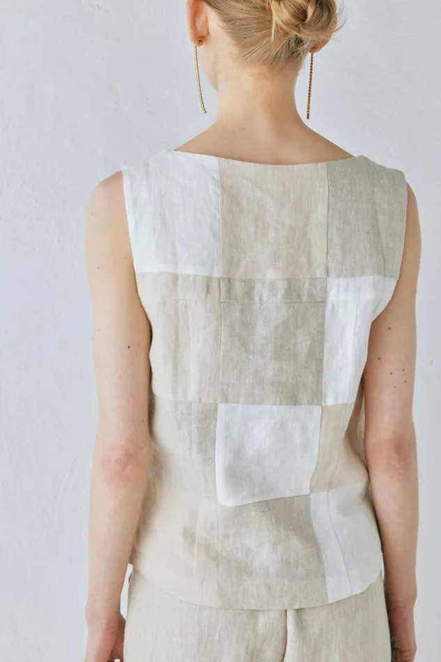 VRG GRL Rare Linen Vest Natural Women Vests