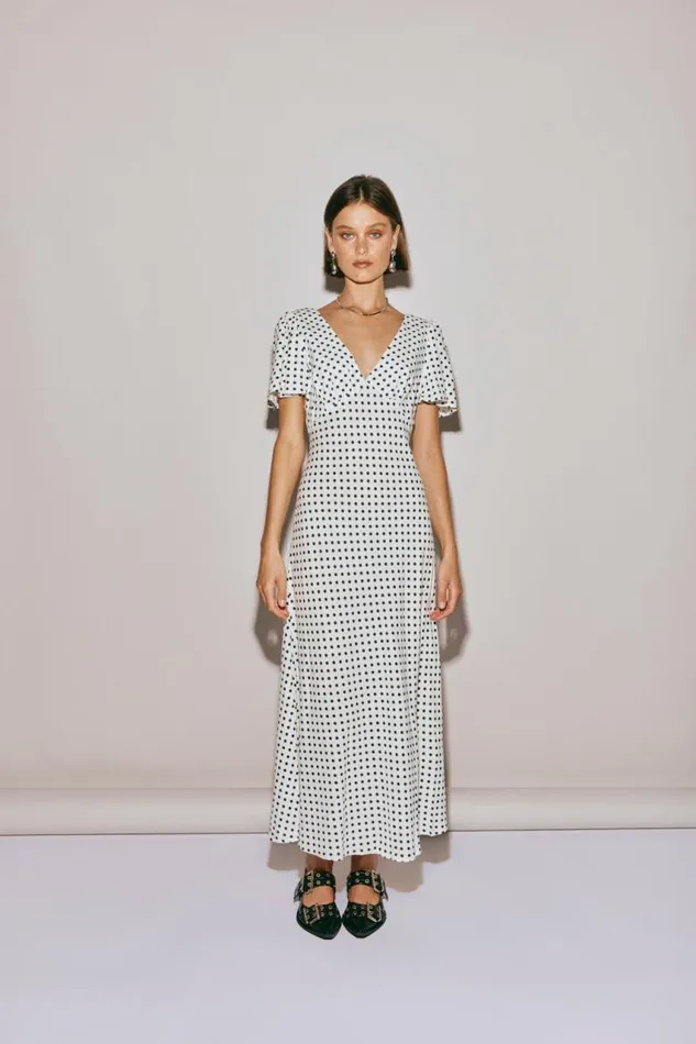 VRG GRL Summer Nostalgia Bias Cut Midi Dress White Women MidiMaxi Dresses