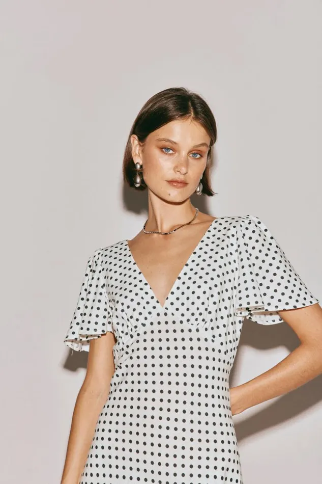 VRG GRL Summer Nostalgia Bias Cut Midi Dress White Women MidiMaxi Dresses