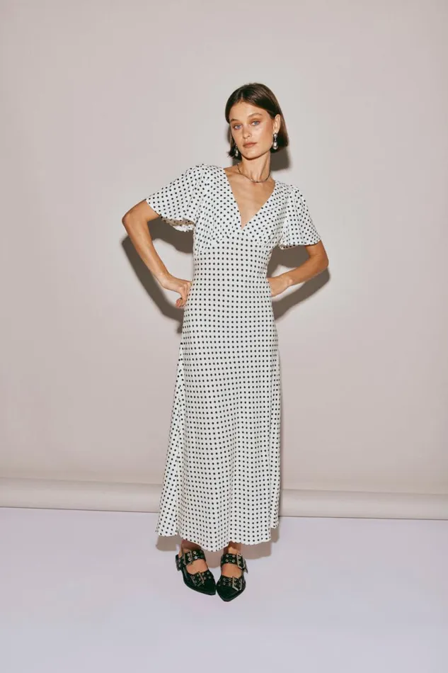 VRG GRL Summer Nostalgia Bias Cut Midi Dress White Women MidiMaxi Dresses
