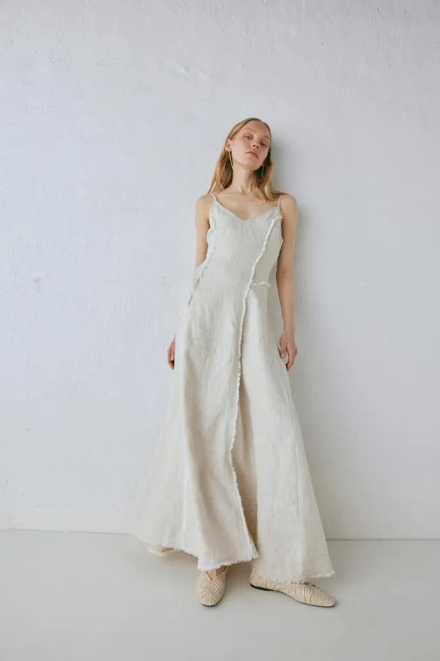 VRG GRL Thea Linen Maxi Dress Natural Women MidiMaxi Dresses
