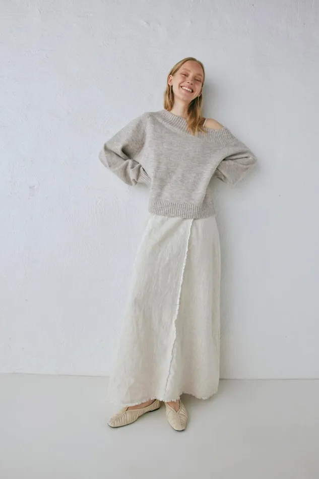 VRG GRL Thea Linen Maxi Dress Natural Women MidiMaxi Dresses