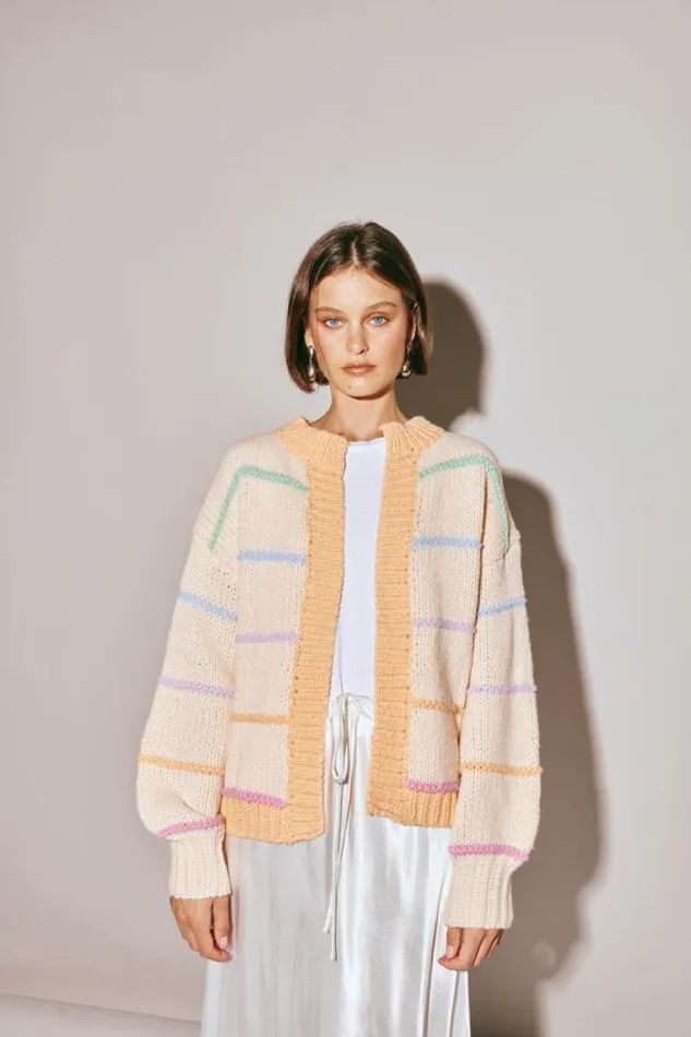 VRG GRL Vera Cardigan Apricot Women JumpersSweaters