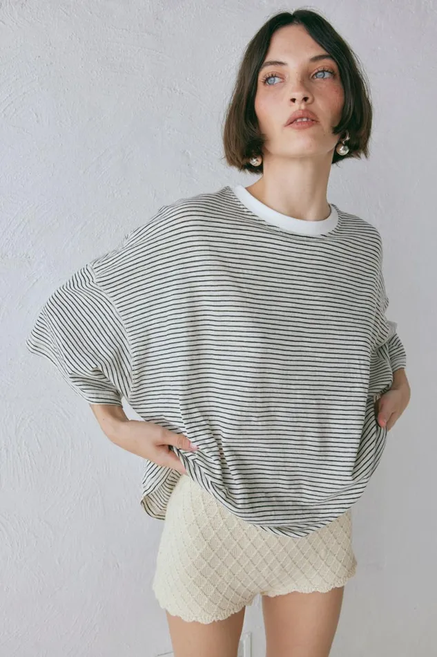 VRG GRL Willow Tee Stripe Women TShirts