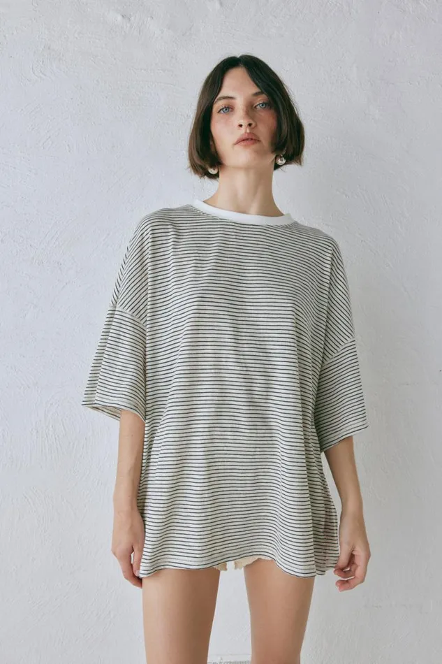 VRG GRL Willow Tee Stripe Women TShirts