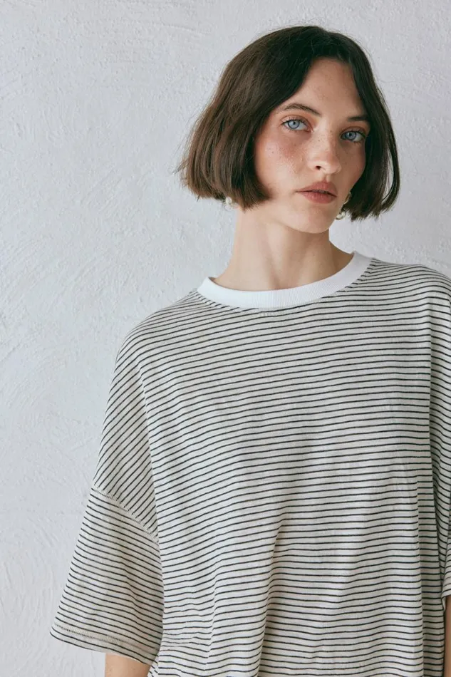 VRG GRL Willow Tee Stripe Women TShirts