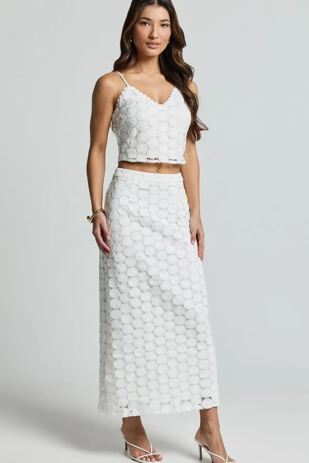 Wendy Top 8211 Broderie Lace Cami Crop Top In White Women Showpo Tops