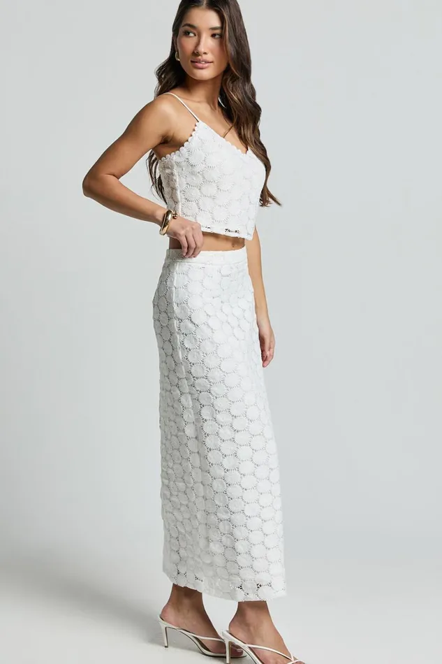 Wendy Top 8211 Broderie Lace Cami Crop Top In White Women Showpo Tops