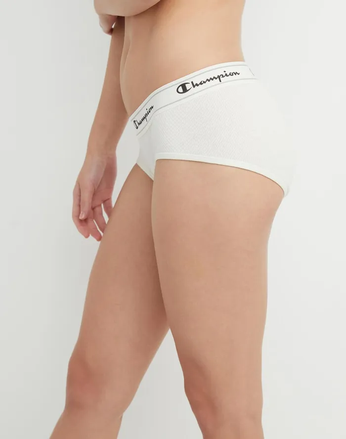 Women039S Heritage Hipsters Script Logo Chalk White Women Champion Underwear