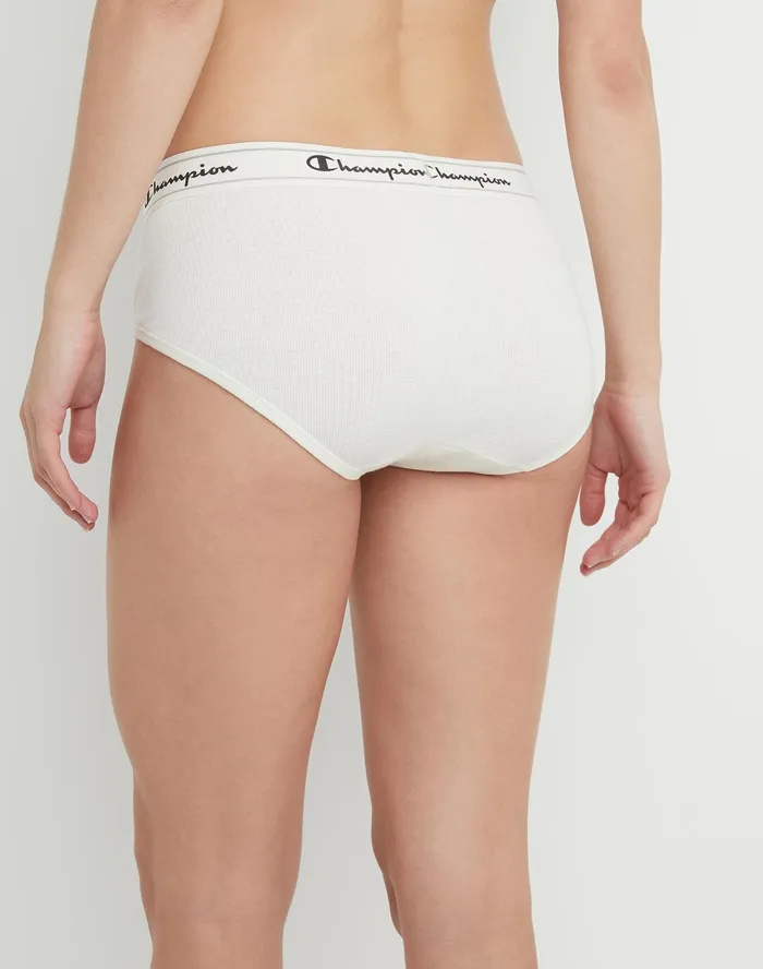 Women039S Heritage Hipsters Script Logo Chalk White Women Champion Underwear