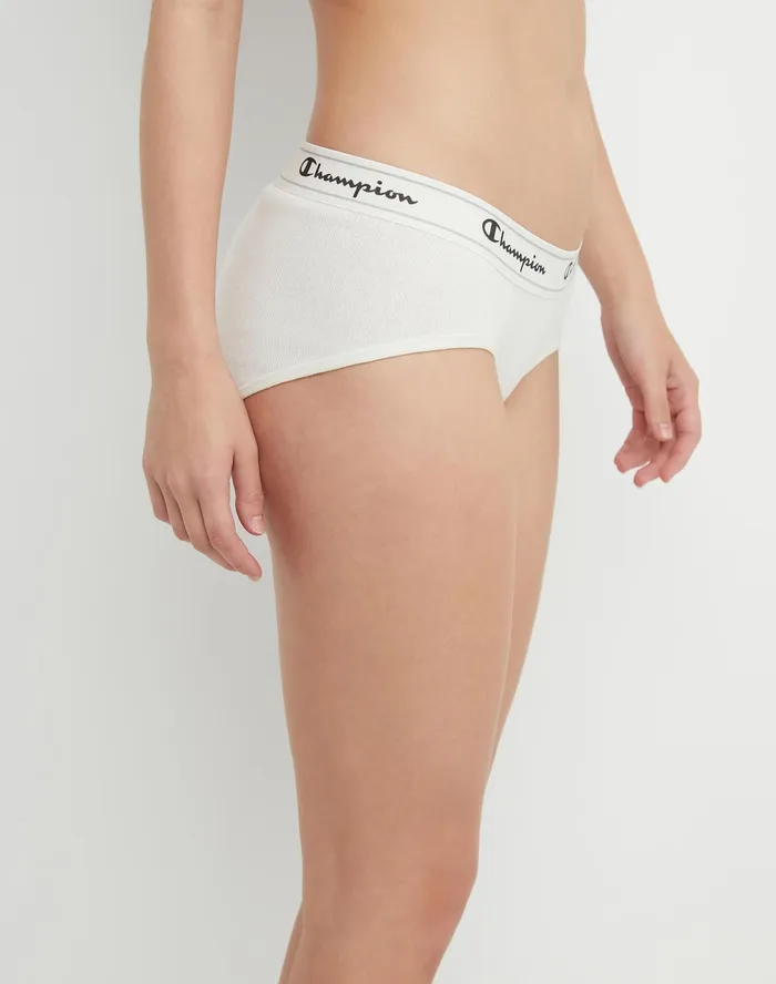 Women039S Heritage Hipsters Script Logo Chalk White Women Champion Underwear