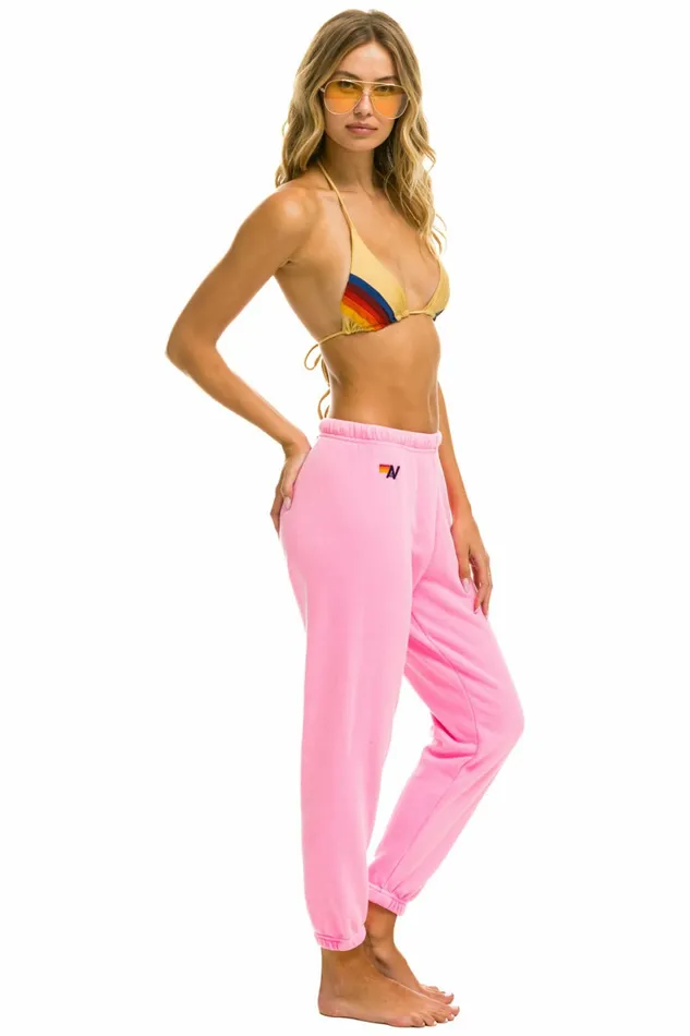 Women 5 STRIPE SWEATPANTS 8211 NEON PINK PINK PURPLE Aviator Nation Sweatpants Women 5 STRIPE SWEATPANTS 8211 NEON PINK PINK PURPLE Aviator Nation Sweatpants