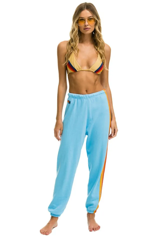 Women 5 STRIPE SWEATPANTS 8211 SKY 2 Aviator Nation Sweatpants Women 5 STRIPE SWEATPANTS 8211 SKY 2 Aviator Nation Sweatpants