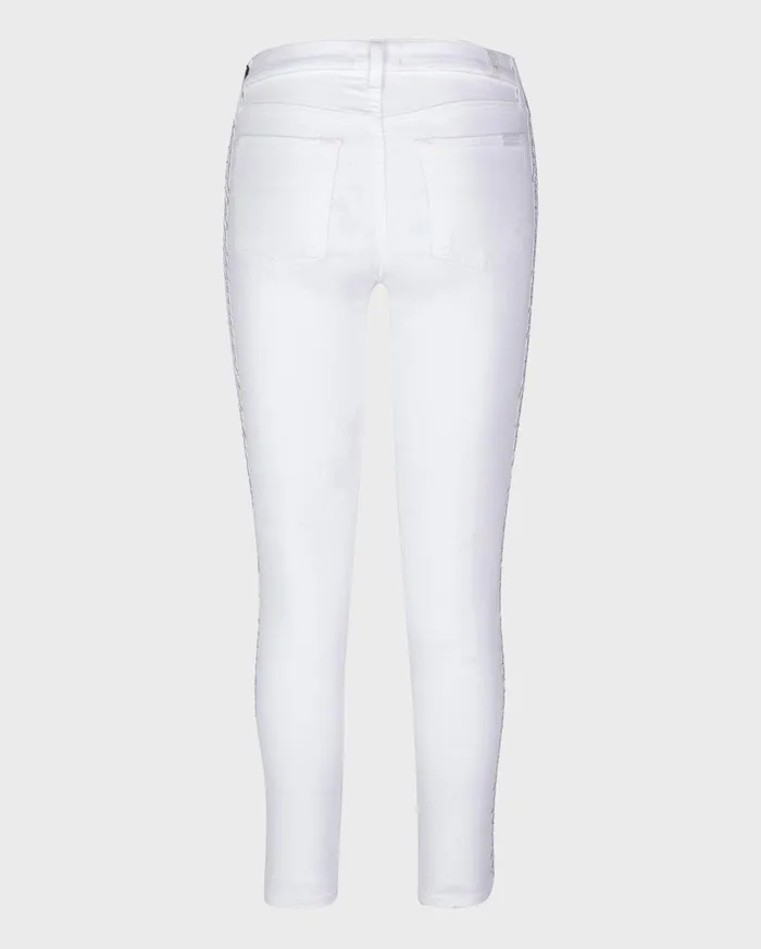 Women 7 For All Mankind Ankle Ankle Skinny With Braided Seams In Clean White