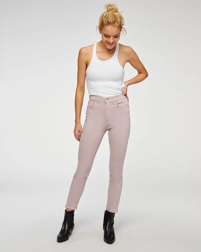 Women 7 For All Mankind Ankle High Waist Ankle Skinny In Soft Lavender