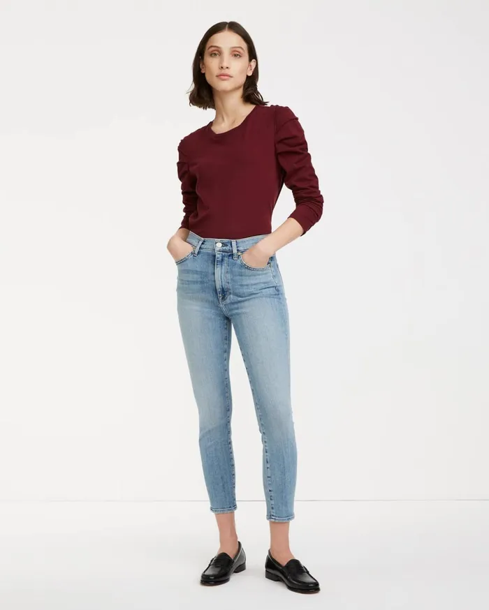 Women 7 For All Mankind Ankle High Waist Ankle Skinny In Trio