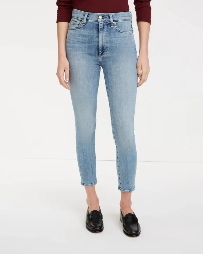 Women 7 For All Mankind Ankle High Waist Ankle Skinny In Trio
