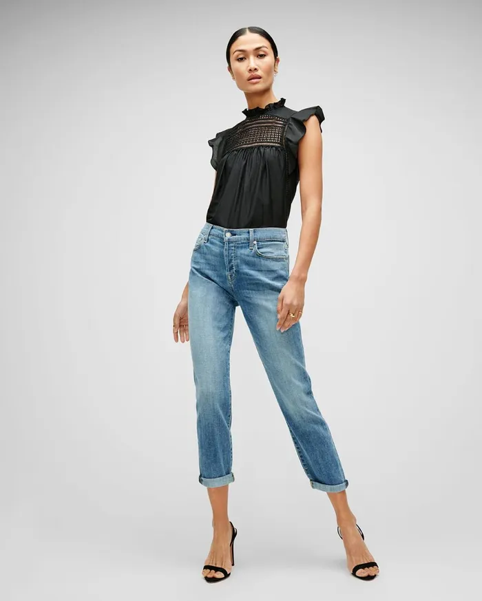 Women 7 For All Mankind Ankle Josefina In Bright Light Broken Twill