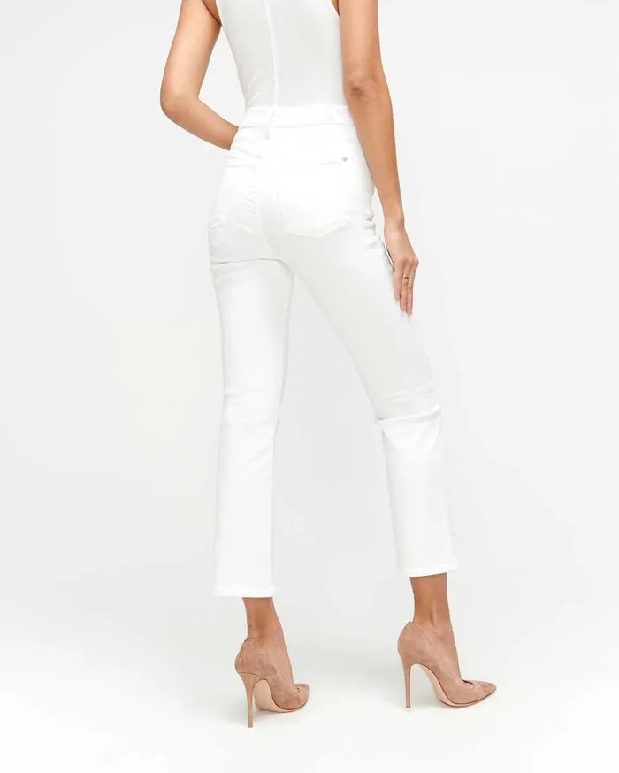Women 7 For All Mankind Ankle Slim Illusion High Waist Slim Kick In Luxe White