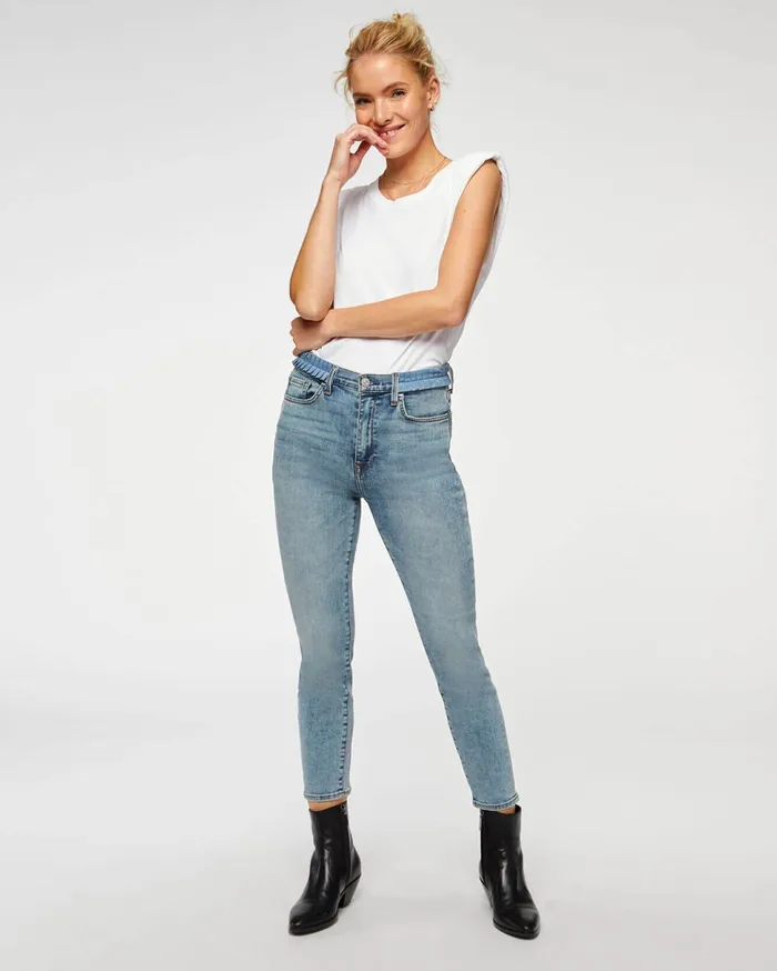 Women 7 For All Mankind Cropped High Waist Cropped Skinny In Camrose