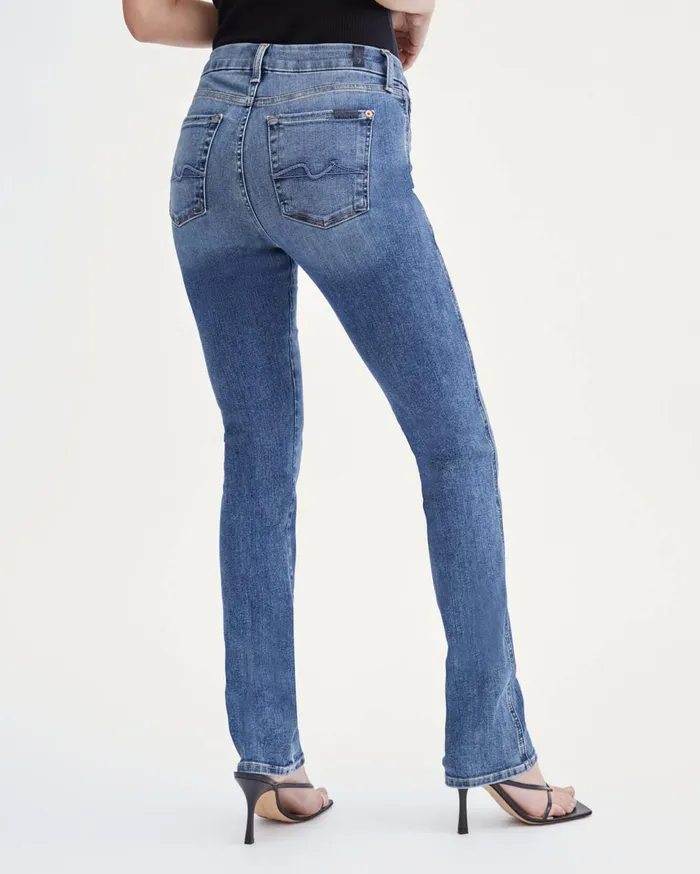 Women 7 For All Mankind Full Length Slim Illusion Kimmie Straight In Cass Blue