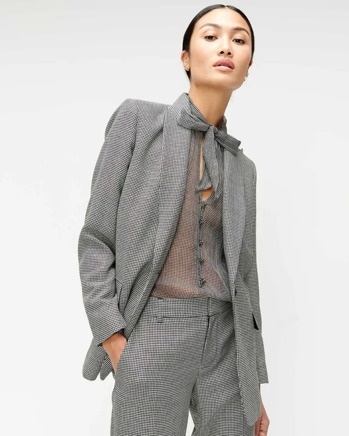 Women 7 For All Mankind Jackets 038 Coats Boyfriend Blazer In Houndstooth