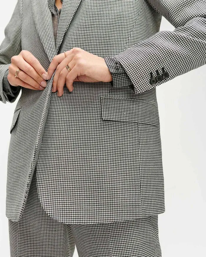 Women 7 For All Mankind Jackets 038 Coats Boyfriend Blazer In Houndstooth