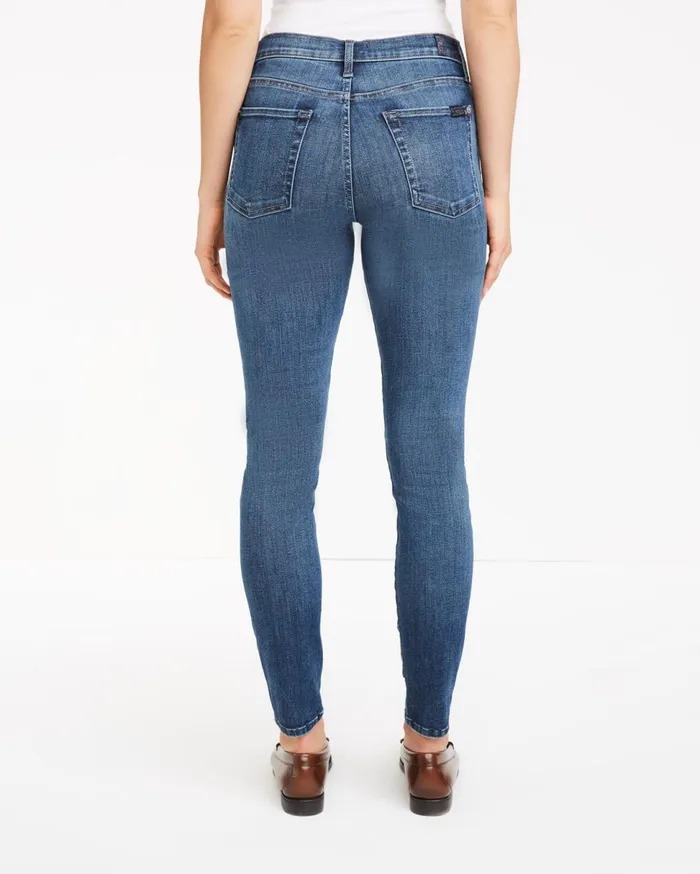 Women 7 For All Mankind Mid Rise Slim Illusion Traceable Skinny In Kent