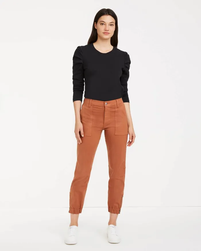 Women 7 For All Mankind Pants Darted Boyfriend Jogger In Coated Spice