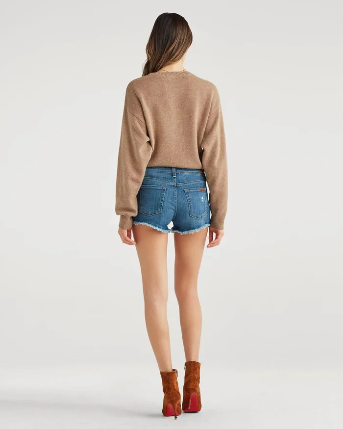 Women 7 For All Mankind Shorts 038 Skirts Cut Off Short In Ocean Mist