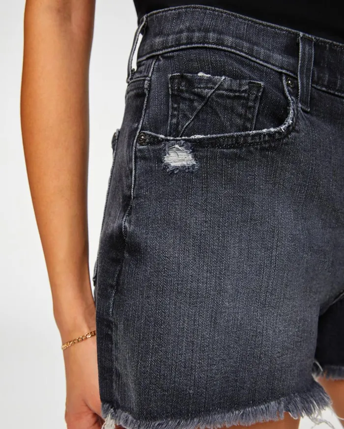 Women 7 For All Mankind Shorts 038 Skirts Monroe CutOff Short In Eclipse Black