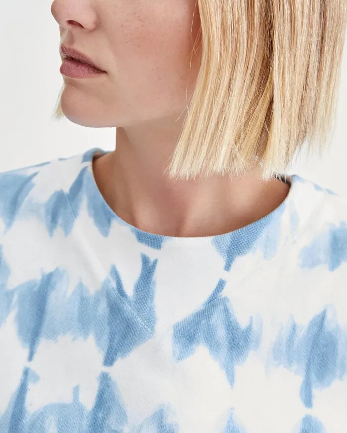 Women 7 For All Mankind Sweaters Tie Dye Sweatshirt In Marine Blue