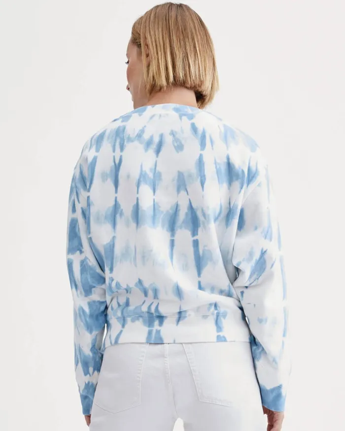 Women 7 For All Mankind Sweaters Tie Dye Sweatshirt In Marine Blue