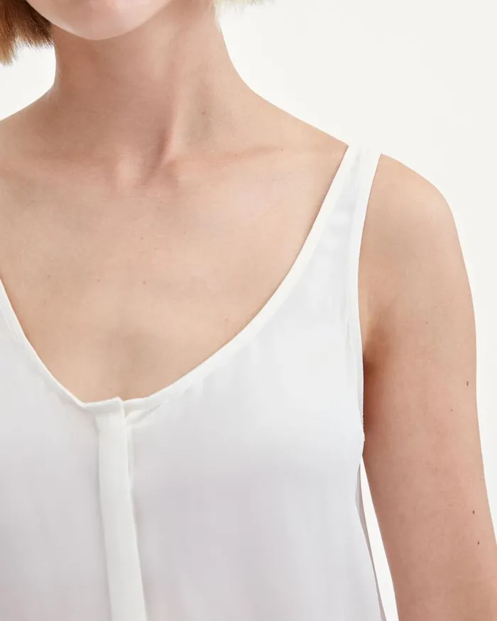 Women 7 For All Mankind Tops Button Through Tank Top In Soft White
