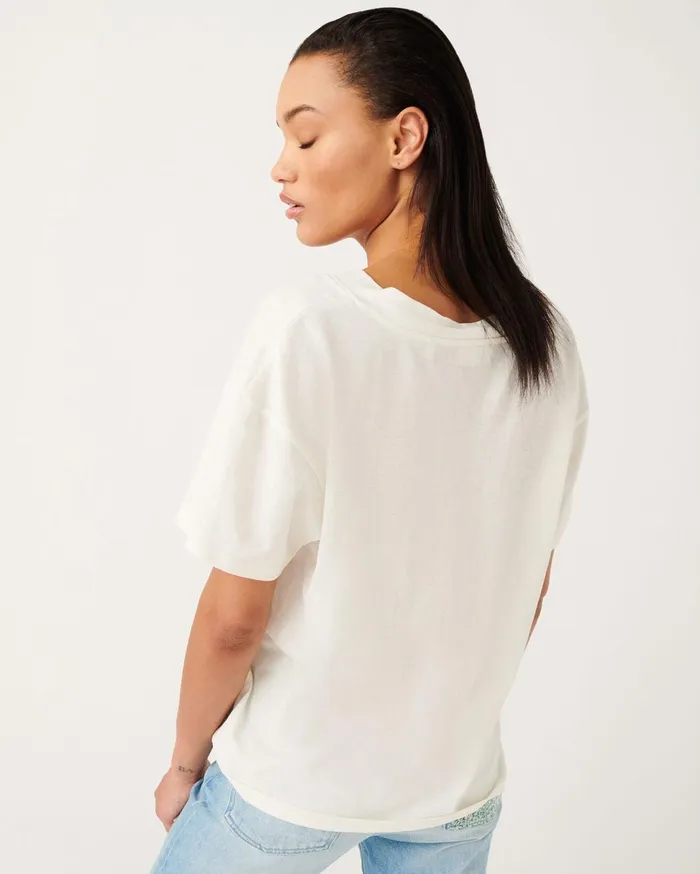 Women 7 For All Mankind Tops Oversized VNeck Tee In Optic White