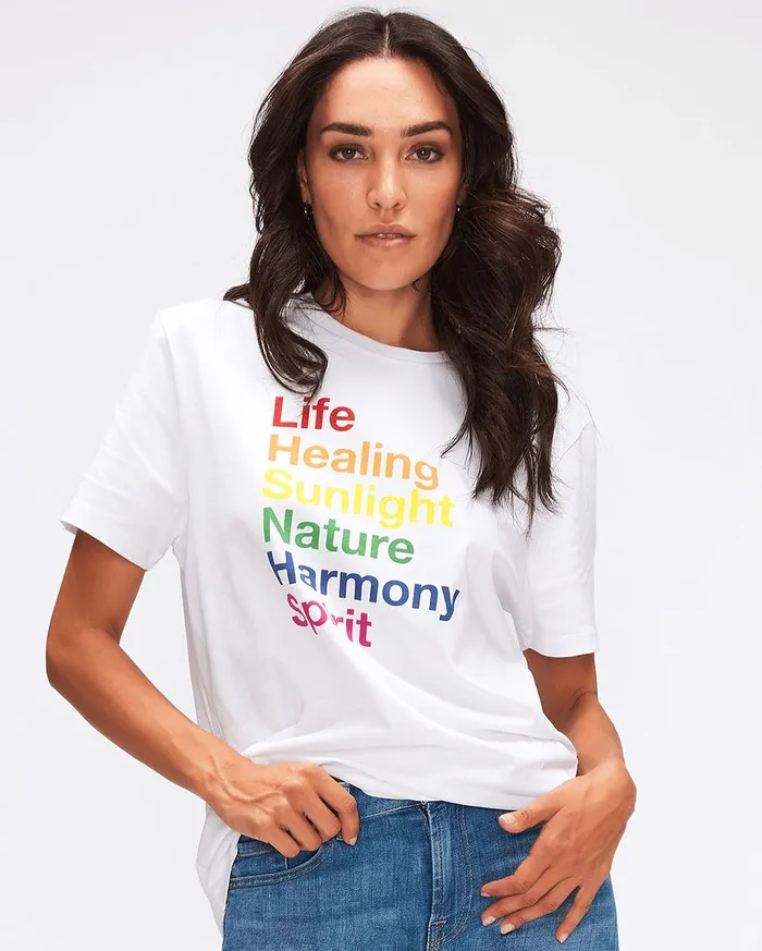Women 7 For All Mankind Tops Pride For All Mankind Genderless Harmony Graphic Tee