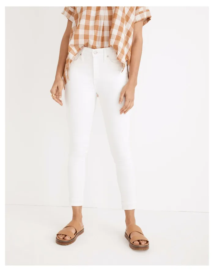 Women 9034 Mid Rise Skinny Crop Jeans In Pure White Pure White Madewell Jeans Women 9034 Mid Rise Skinny Crop Jeans In Pure White Pure White Madewell Jeans