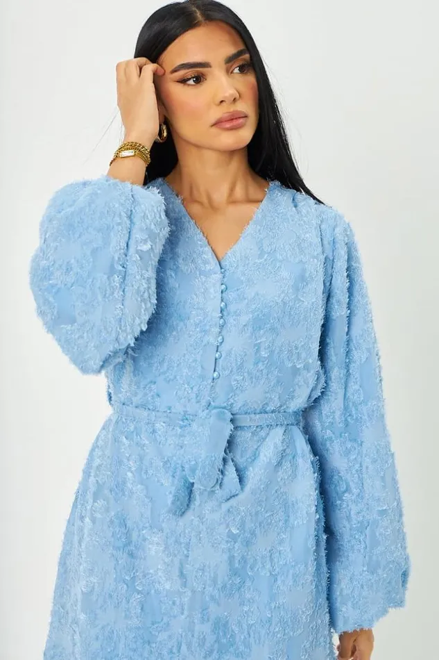 Women Abaya Bleue Motif Duveteux Ceintur Avec Bouton Dcollet Boutonn Blue Brentiny Paris Collection Ramadan Women Abaya Bleue Motif Duveteux Ceintur Avec Bouton Dcollet Boutonn Blue Brentiny Paris Collection Ramadan
