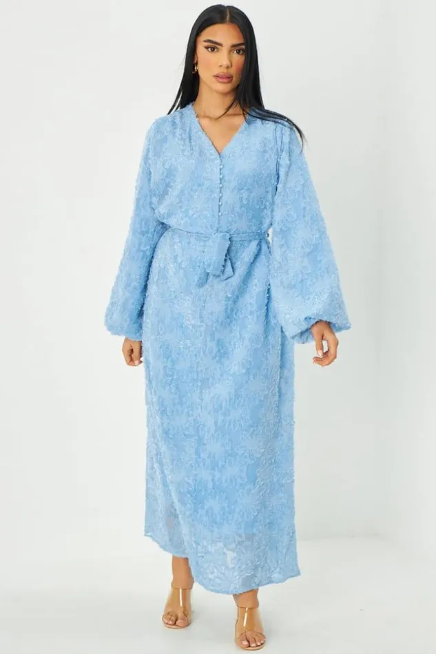 Women Abaya Bleue Motif Duveteux Ceintur Avec Bouton Dcollet Boutonn Blue Brentiny Paris Collection Ramadan Women Abaya Bleue Motif Duveteux Ceintur Avec Bouton Dcollet Boutonn Blue Brentiny Paris Collection Ramadan