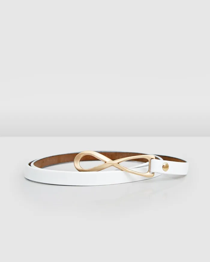 Women Accessories Belle and Bloom London Mood Leather Tie Belt 8211 White